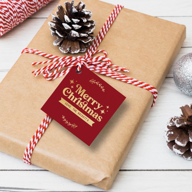 Étiquettes Cadeau Joyeux Noël Retro Super (Créateur téléchargé)