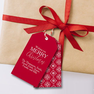 Étiquettes-cadeau Joyeux Noël Rouge mignonne Festif Simple Faisceau