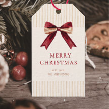 Joyeux Noël Ruban Rouge & Rayures