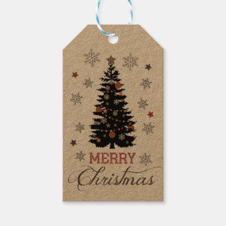 Étiquettes-cadeau Joyeux Noël rustique Tags cadeaux Arbre de Noël