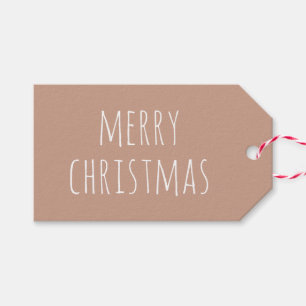 Étiquettes-cadeau Joyeux Noël Terracotta Clair Minimaliste Mignon
