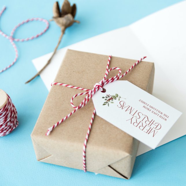 Étiquettes-cadeau Joyeux Noël typographie Botanique (Get organized and add charm to your gifts with these adorable Christmas gift tags!)