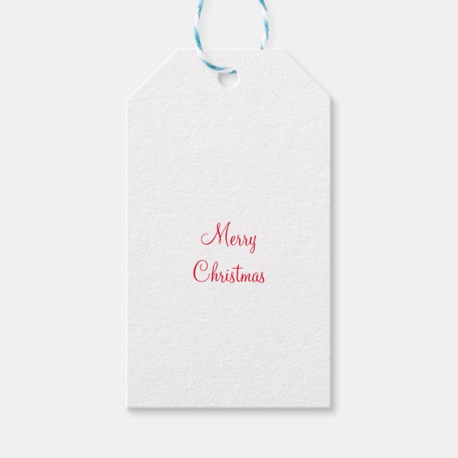 Étiquettes-cadeau joyeux Noël vacances ajouter nom de famille photo  (Devant)