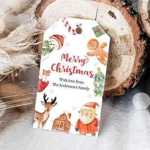 Étiquettes-cadeau Joyeux Noël Vacances Père Noël Cadeau Famille Ense