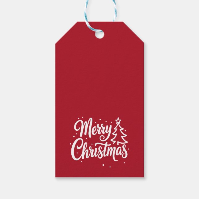 Étiquettes-cadeau Joyeux Noël Vacances Rouges (Devant)