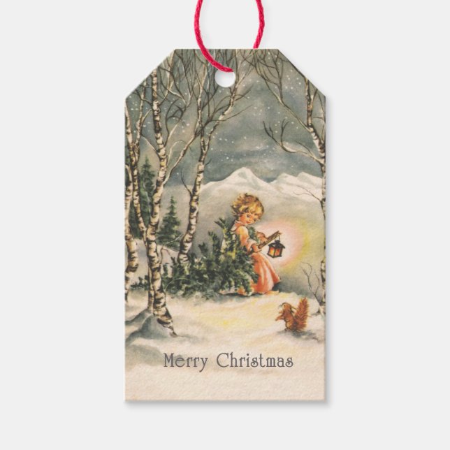 Étiquettes-cadeau Joyeux Noël vintage (Devant)