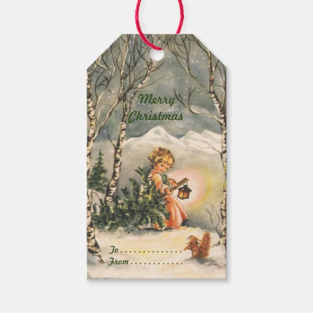 Étiquettes-cadeau Joyeux Noël vintage (Devant)