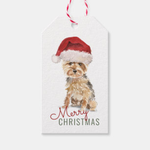 Étiquettes-cadeau Joyeux Noël York Terrier Mignon Personnalisé
