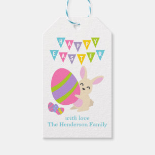 Étiquettes-cadeau Joyeux oeuf lapin de Pâques