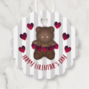 Étiquettes Cadeau Joyeux ours de la Saint Valentin
