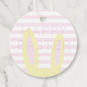 Étiquettes Cadeau Joyeux Pâques   Mignonnes oreilles de lapin rose e