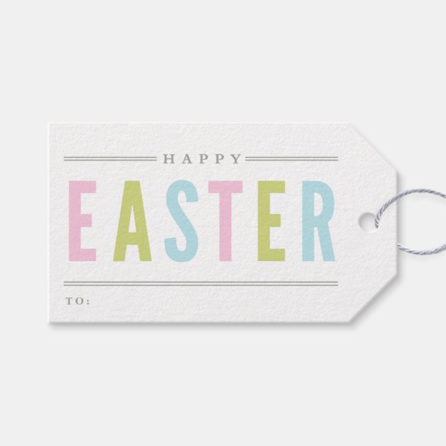 Étiquettes-cadeau Joyeux Pâques | Vacances (Devant (Horizontal))