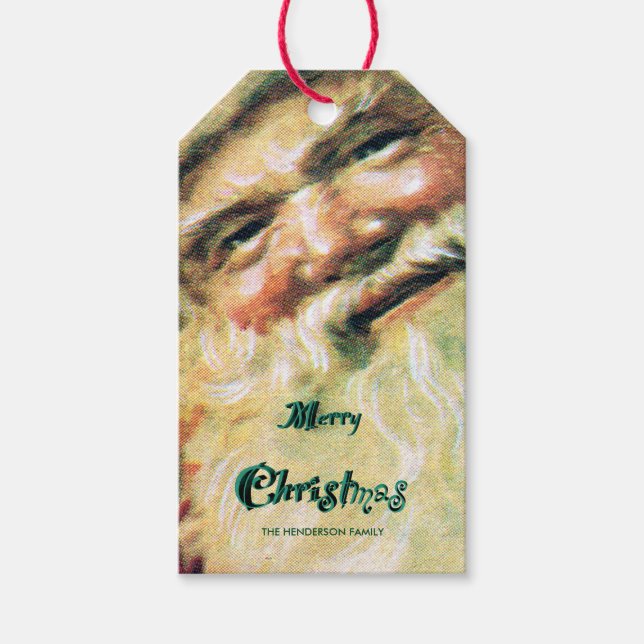 Étiquettes-cadeau Joyeux Père Noël Joyeux Noël Rouge (Devant)