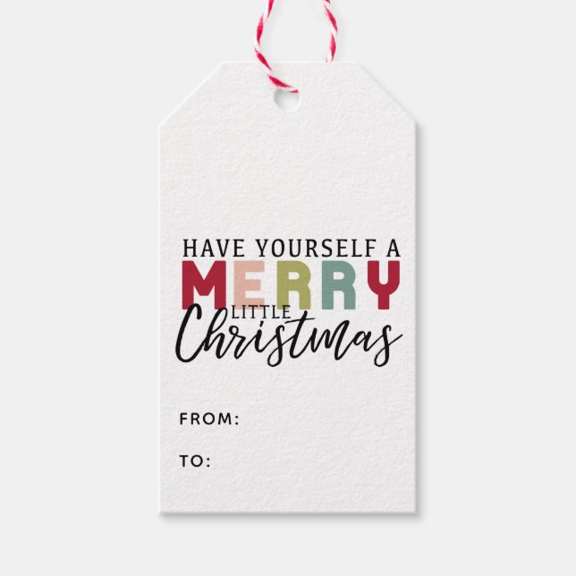 Étiquettes-cadeau Joyeux petit Noël coloré (Devant)