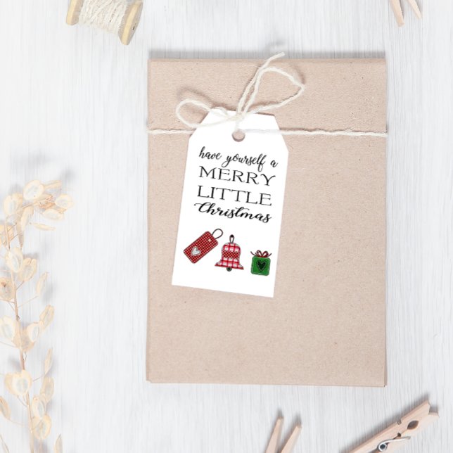 Étiquettes-cadeau Joyeux petit Noël mignon Festif Noël (Créateur téléchargé)