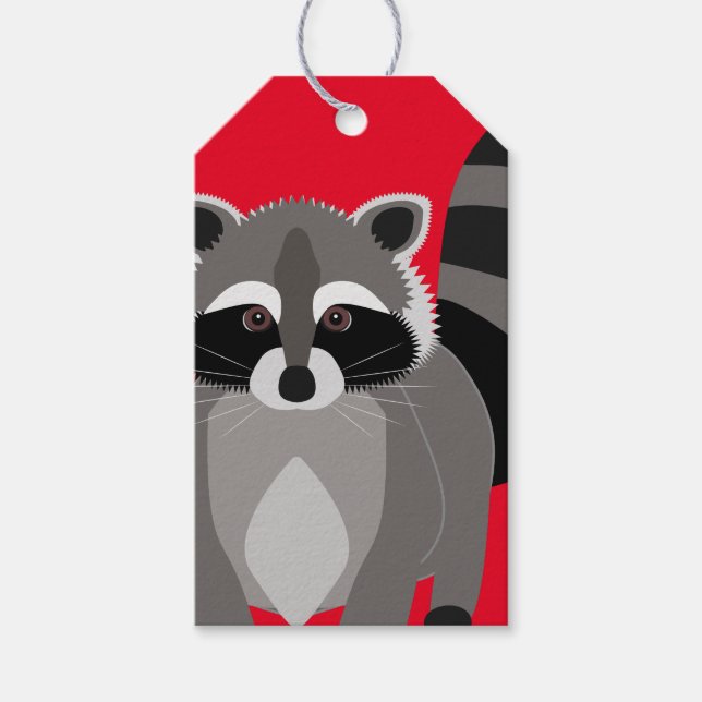 Étiquettes-cadeau Joyeux Raccoon Day Racoon Noël (Devant)