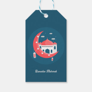 Étiquettes-cadeau Joyeux Ramadan Kareem Élégant cadeau du croissant 