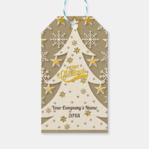 Étiquettes-cadeau Joyeux sapin de Noël, flocon de neige et silhouett