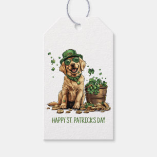 Étiquettes-cadeau Joyeux St. Patrick's Day Labrador Retriever Dog