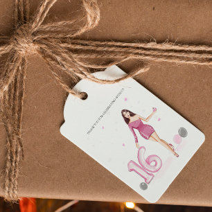 Étiquettes-cadeau Joyeux sweet sixteen, 16ème anniversaire