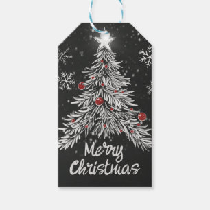 Étiquettes-cadeau Joyeux tableau noir de Noël Rustique Décor de mais