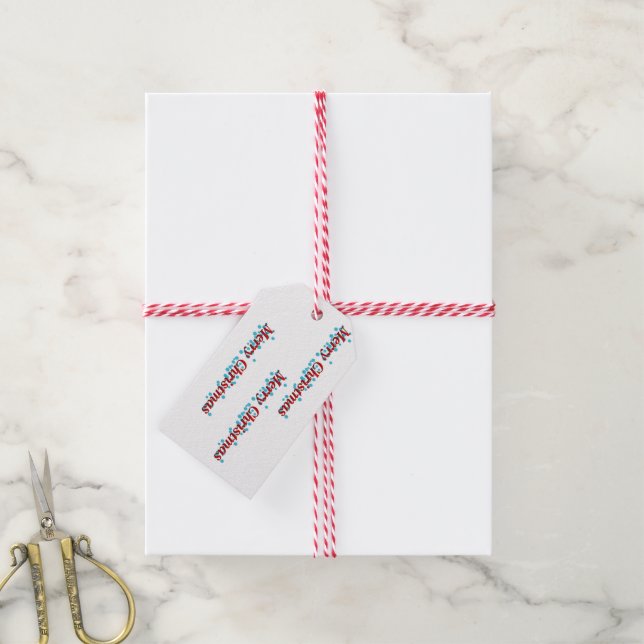 Étiquettes-cadeau Joyeux texte de Noël sur (Avec de la ficelle)