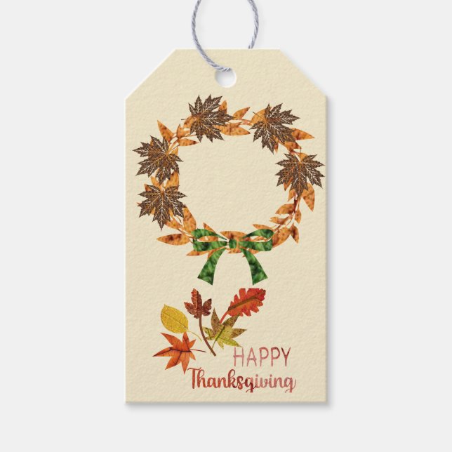 Étiquettes-cadeau Joyeux Thanksgiving  (Devant)