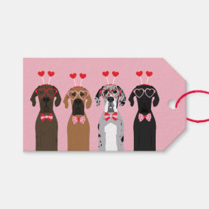 Étiquettes-cadeau Joyeux Valentines Day Chiens de Danse