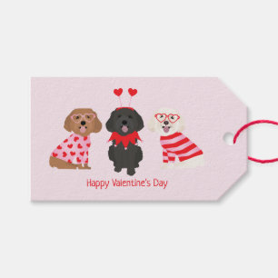 Étiquettes-cadeau Joyeux Valentines Day Chiens de Maltipoo