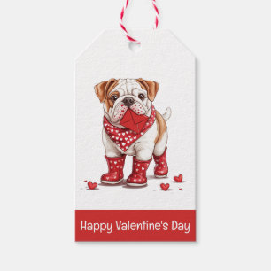 Étiquettes-cadeau Joyeux Valentines Day English Bulldog