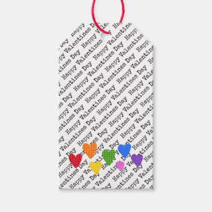 Étiquettes-cadeau Joyeux Valentines Day Rainbow Hearts Enfants Amusa