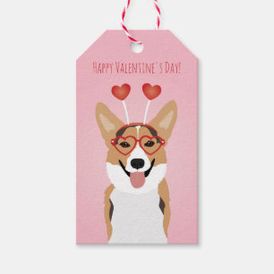 Étiquettes-cadeau Joyeux Valentines Jour Corgi Chien