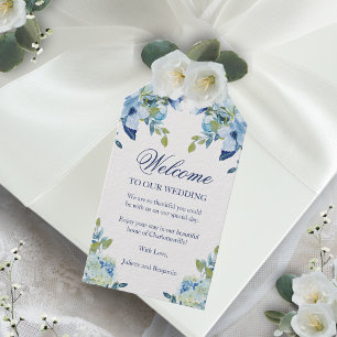 Étiquettes-cadeau Juliette Blue Hôtel Invités Mariage Bienvenue Cade