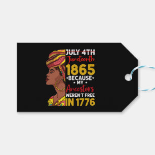 Étiquettes-cadeau Juneteenth Parce que mes ancêtres n'étaient pas li