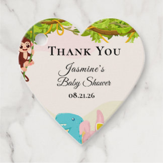 Étiquettes Cadeau Jungle feuillu thème singe baby shower de jouets d