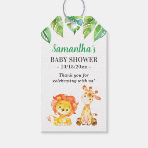 Étiquettes-cadeau Jungle Forêt Lion Giraffe Baby shower Invité Favor