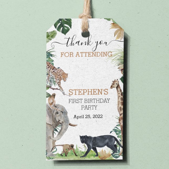 Étiquettes-cadeau Jungle Merci sauvage un Anniversaire Black Panther (Créateur téléchargé)