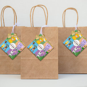 Étiquettes Cadeau Jungle Safari Baby shower animal sauvage coloré