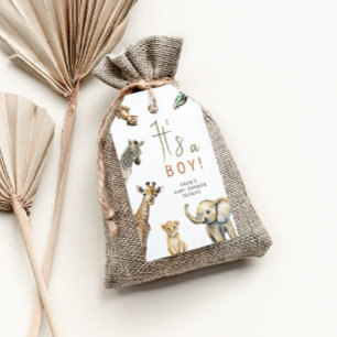 Étiquettes-cadeau Jungle Safari C'est un garçon Baby shower Merci