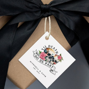 Étiquettes Cadeau Jusqu'à ce que la mort nous sépare des crânes et d