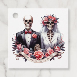 Étiquettes Cadeau "Jusqu'à ce que la mort nous sépare" Mariage gothi