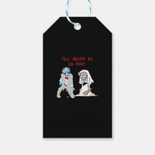 Étiquettes-cadeau Jusqu'à ce que la mort nous sépare Mariage zombie 