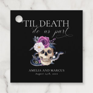 Étiquettes Cadeau 'Jusqu'à ce que la mort nous sépare violet et noir