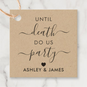 Étiquettes Cadeau Jusqu'À La Mort Fêtons-Nous, Tag Cadeau Mariage, K