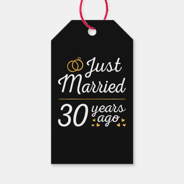 Étiquettes-cadeau Just Married 30 Years Ago II (Devant)