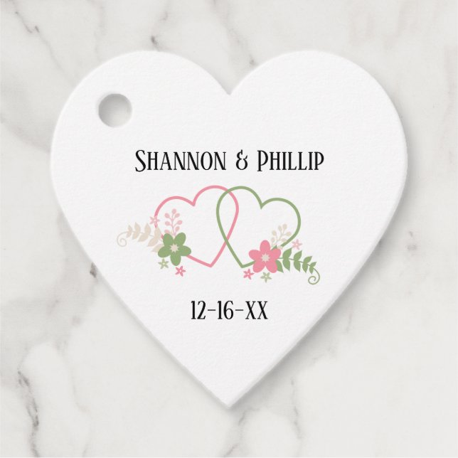 Étiquettes Cadeau Just Married Bride & Groom Names Wedding Date (Devant)