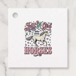 Étiquettes Cadeau Juste Une Fille Qui Aime Les Chevaux Design Vector