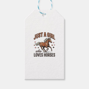 Étiquettes-cadeau Juste une fille qui aime les chevaux Vintage Horse