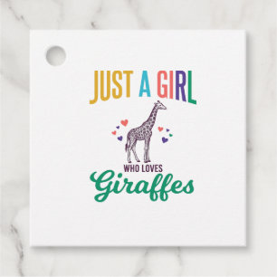 Étiquettes Cadeau Juste une fille qui aime les girafes vintage vecte