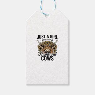 Étiquettes-cadeau Juste une fille qui aime les vaches des Highlands